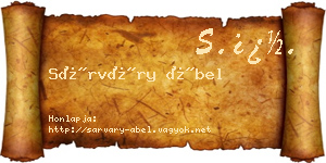Sárváry Ábel névjegykártya