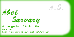 abel sarvary business card