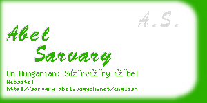 abel sarvary business card